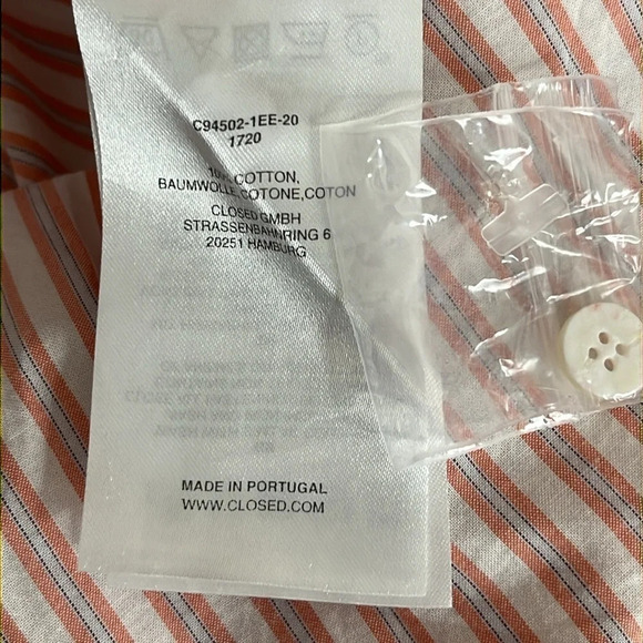 Closed Striped Cotton Button Front Long Sleeve Shirt - NWOT - Size XS - Picture 6 of 7